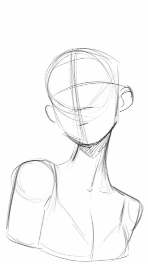 Croquis de femme assez détaillé.